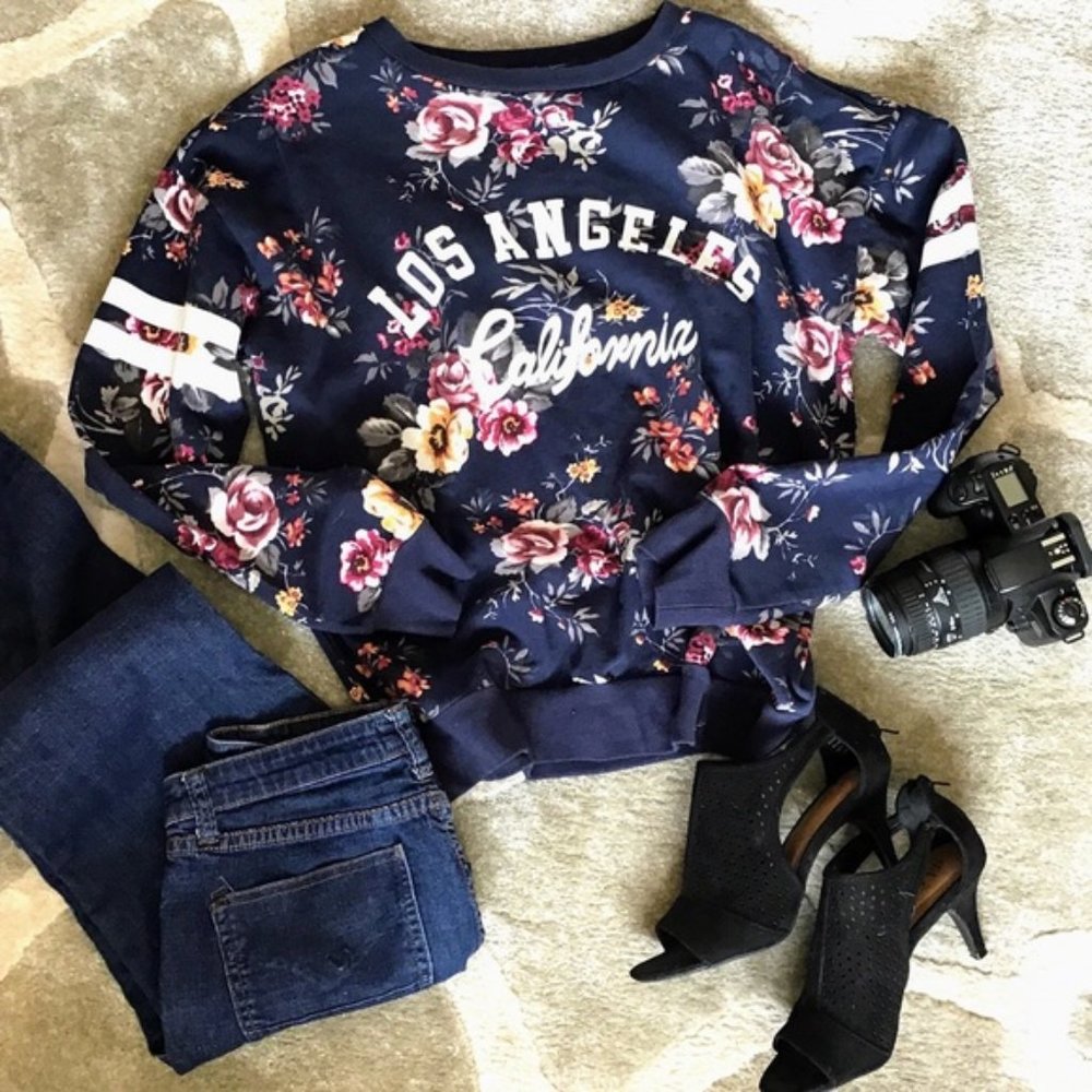 Iris floral la california pullover